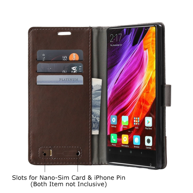 For Xiaomi Mi Mix MUMXA MX102 Horizontal Flip Canvas Stitching Leather Case with Holder & Card Slots & Wallet