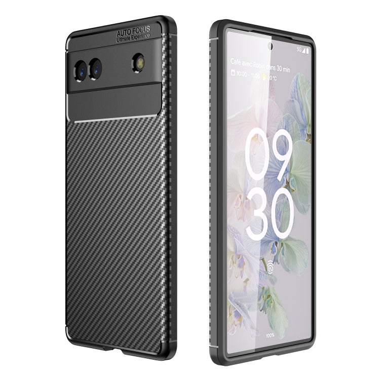 For Google Pixel 6a Carbon Fiber Texture Shockproof TPU Phone Case
