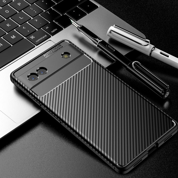 For Google Pixel 6a Carbon Fiber Texture Shockproof TPU Phone Case