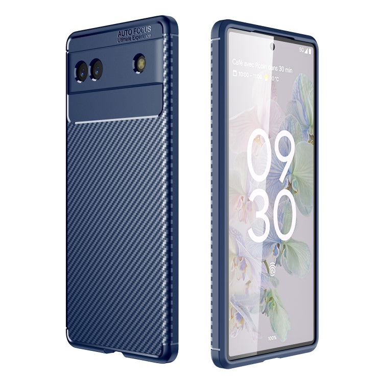 For Google Pixel 6a Carbon Fiber Texture Shockproof TPU Phone Case