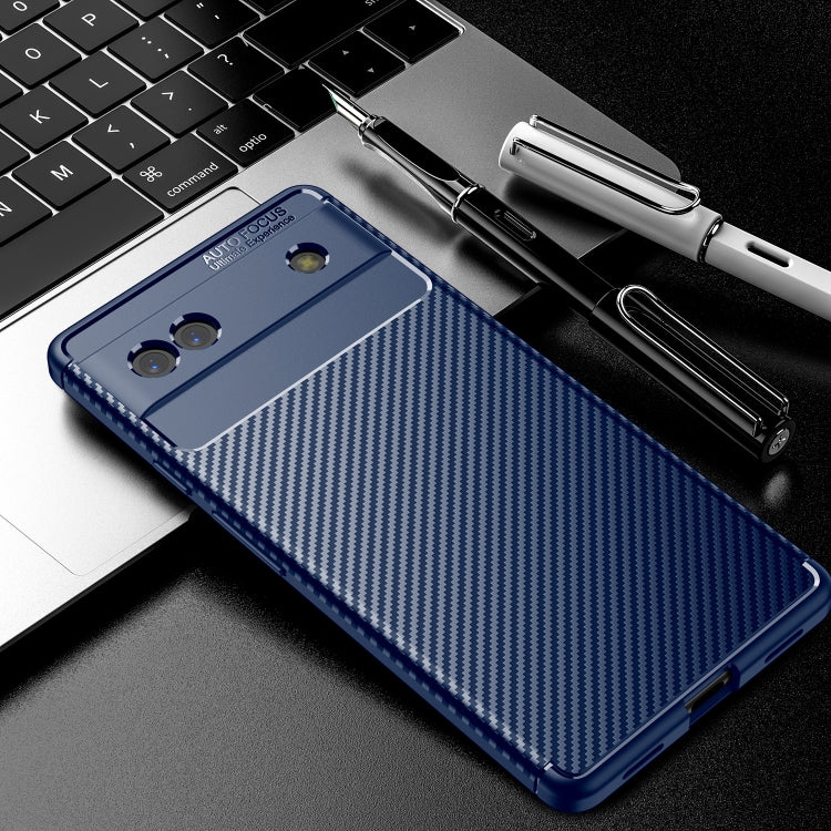 For Google Pixel 6a Carbon Fiber Texture Shockproof TPU Phone Case