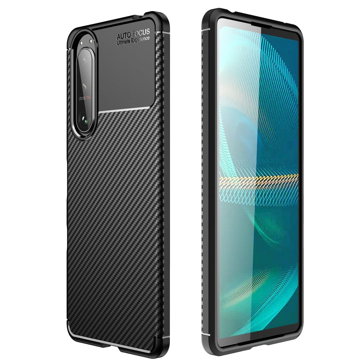 For Sony Xperia 5 III Carbon Fiber Texture Shockproof TPU Phone Case