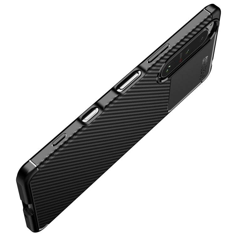 For Sony Xperia 5 III Carbon Fiber Texture Shockproof TPU Phone Case