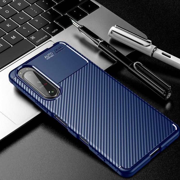 For Sony Xperia 5 III Carbon Fiber Texture Shockproof TPU Phone Case
