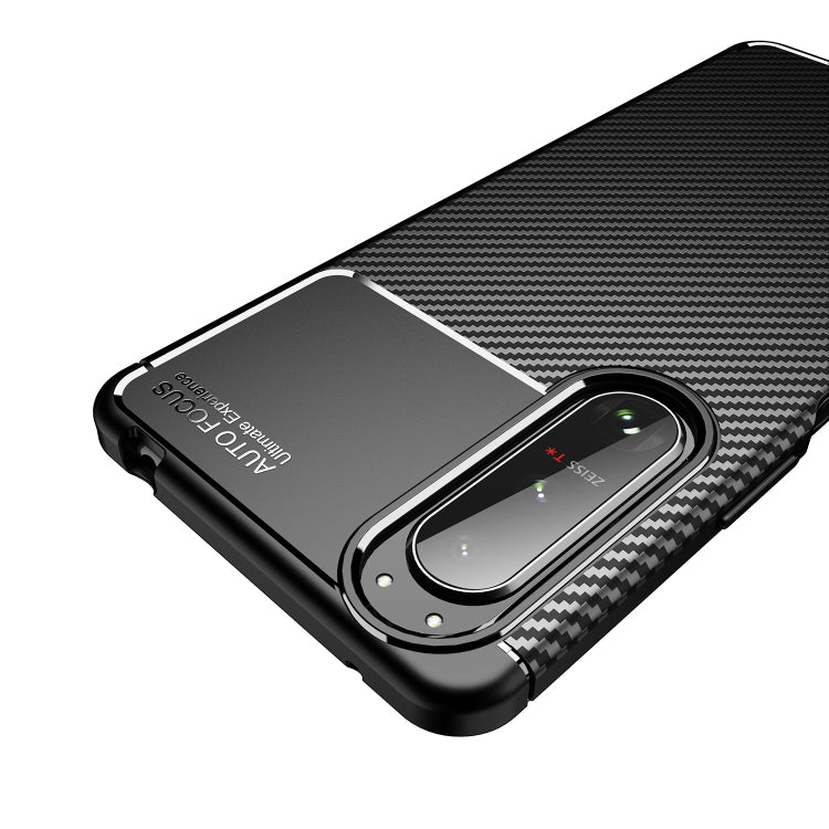 For Sony Xperia 5 III Carbon Fiber Texture Shockproof TPU Phone Case