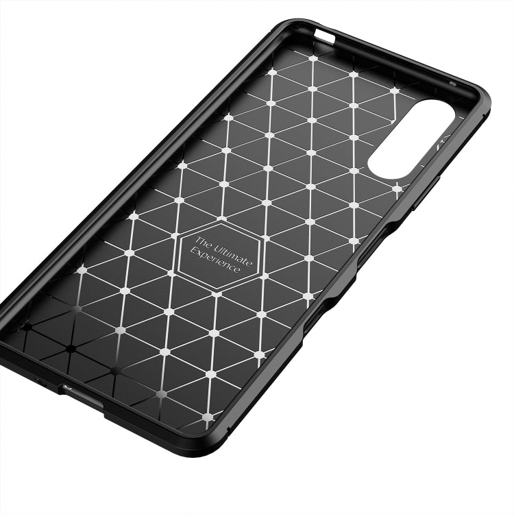 For Sony Xperia 5 III Carbon Fiber Texture Shockproof TPU Phone Case