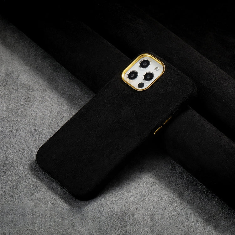 For iPhone 13 mini Plush Roughout PU Phone Case