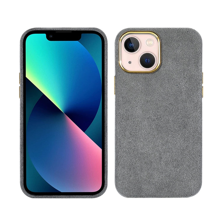 For iPhone 13 mini Plush Roughout PU Phone Case