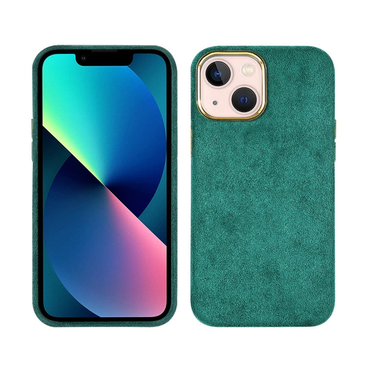 For iPhone 13 mini Plush Roughout PU Phone Case