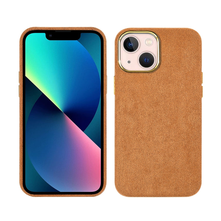 For iPhone 13 mini Plush Roughout PU Phone Case