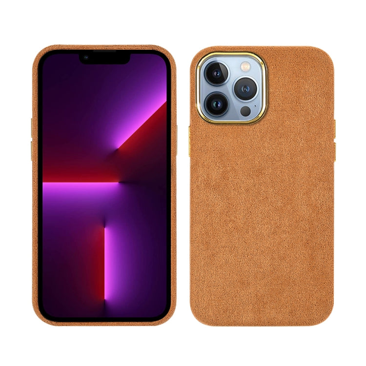 For iPhone 13 Pro Max Plush Roughout PU Phone Case