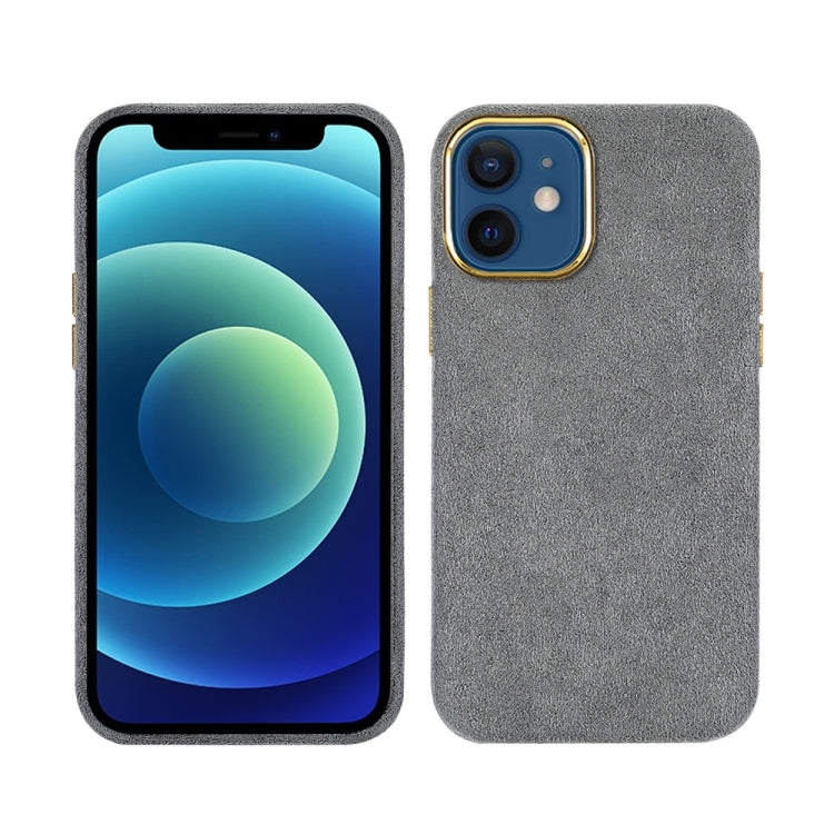 For iPhone 12 mini Plush Roughout PU Phone Case