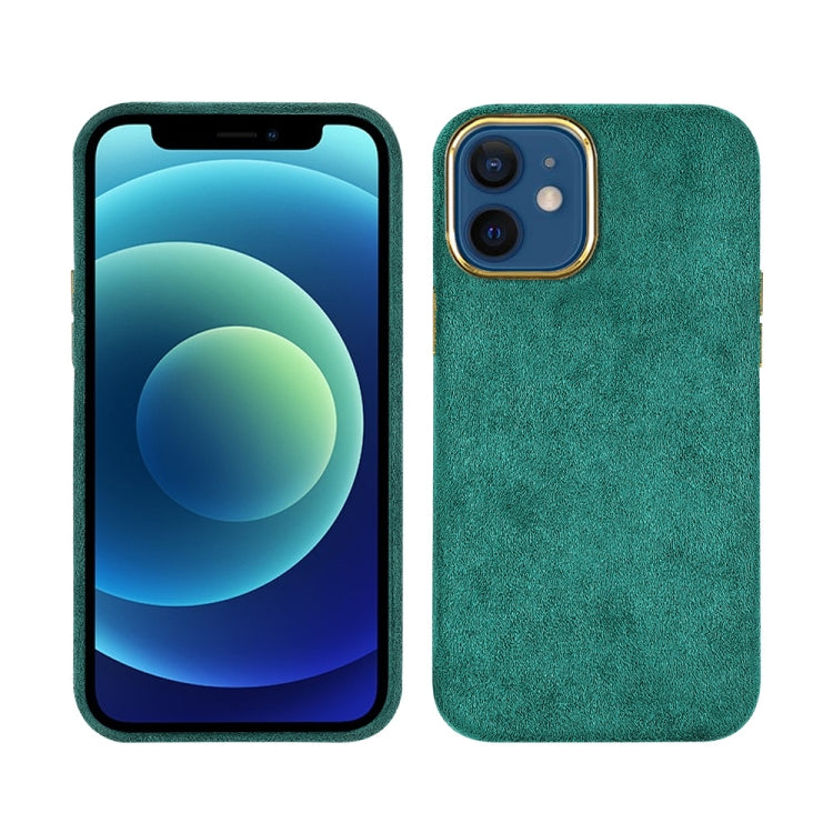 For iPhone 12 mini Plush Roughout PU Phone Case