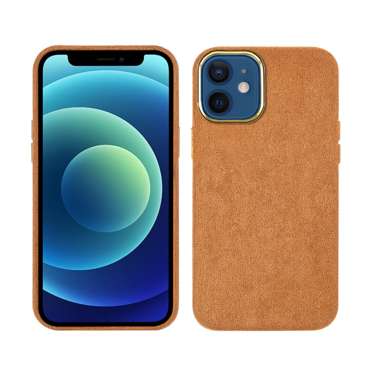 For iPhone 12 mini Plush Roughout PU Phone Case