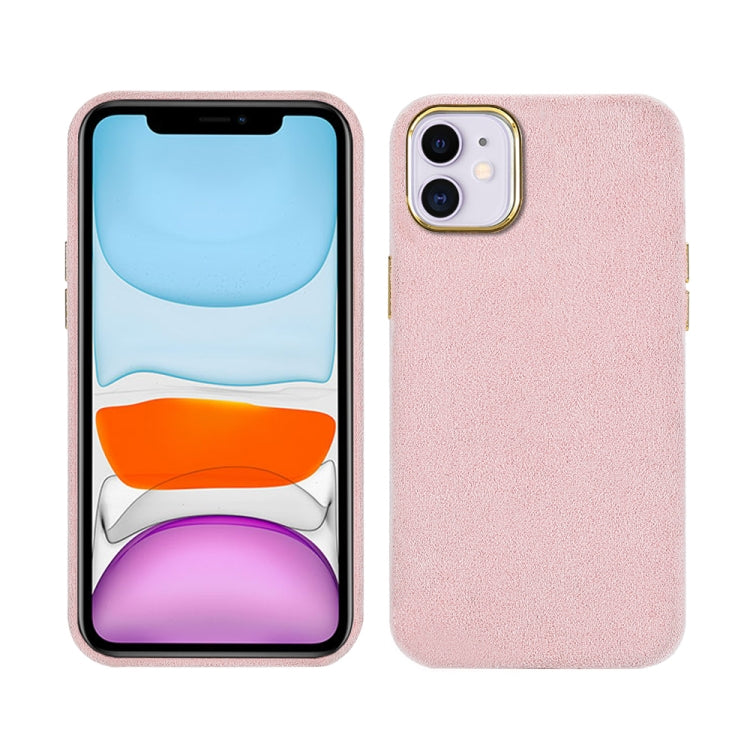 For iPhone 11 Plush Roughout PU Phone Case