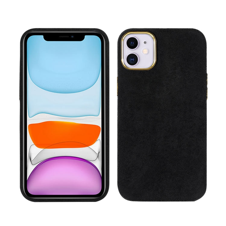 For iPhone 11 Plush Roughout PU Phone Case