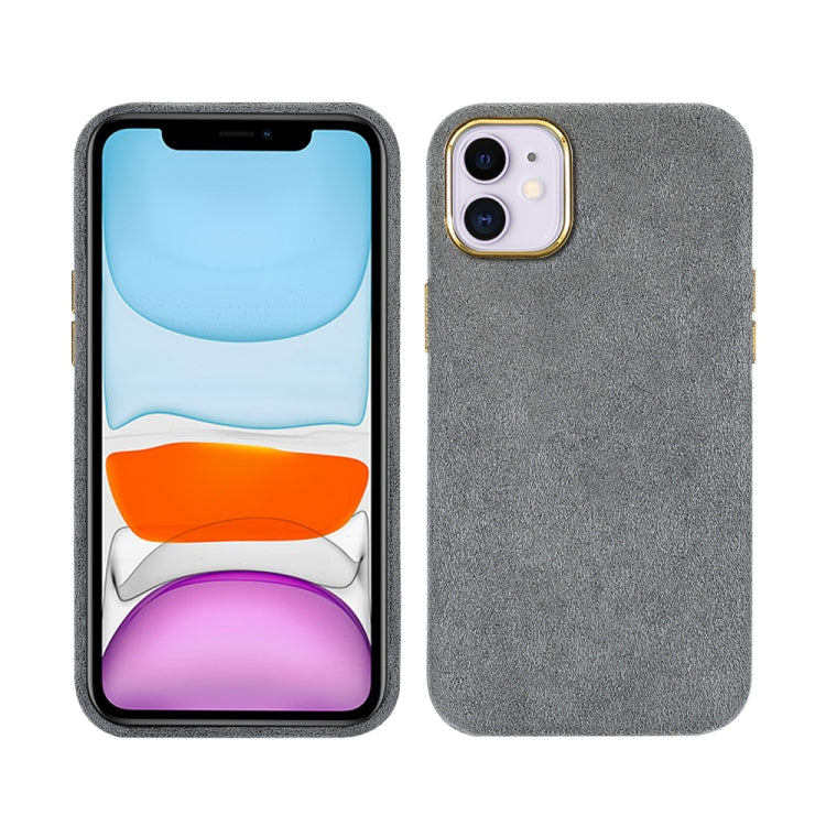 For iPhone 11 Plush Roughout PU Phone Case