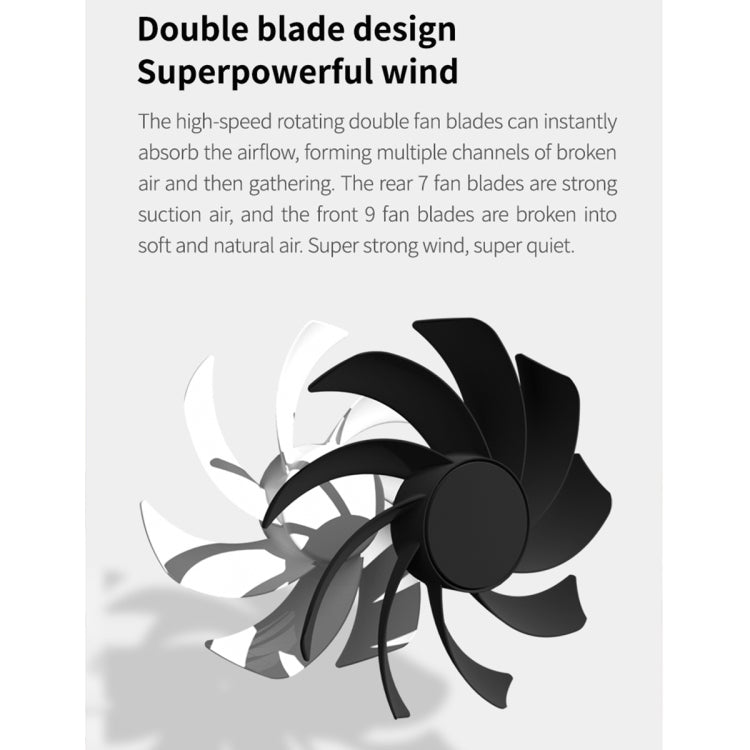 Original Xiaomi Youpin VH F20 Double-blade Circulating Electric Desktop Fan, Style:Battery Version(Black White)