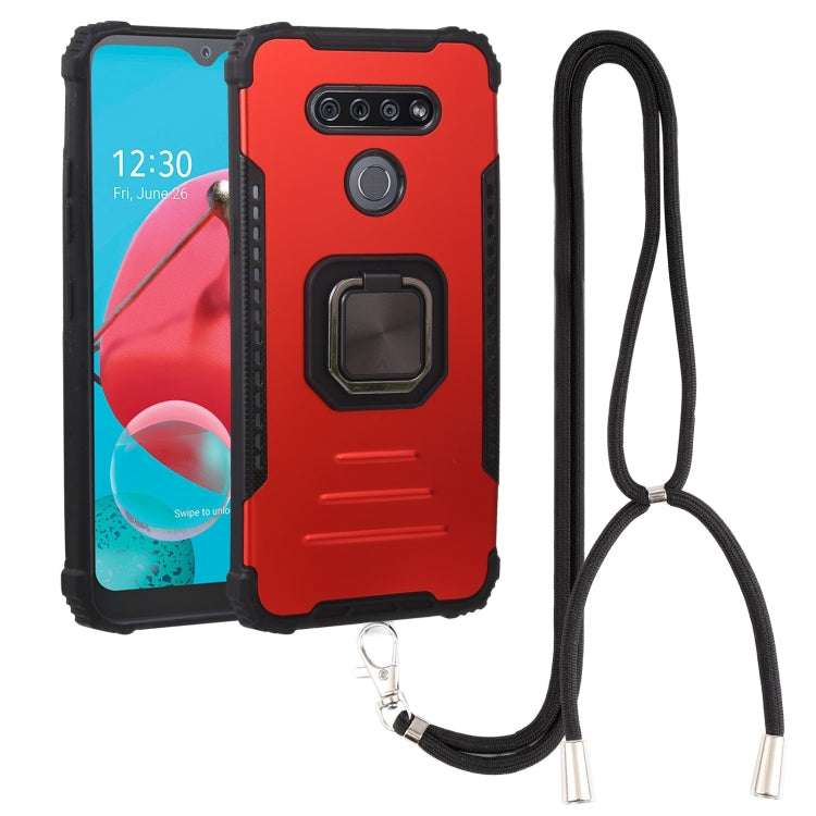 For LG K51/ K31 / Aristro5 Aluminum Alloy + TPU Phone Case with Lanyard