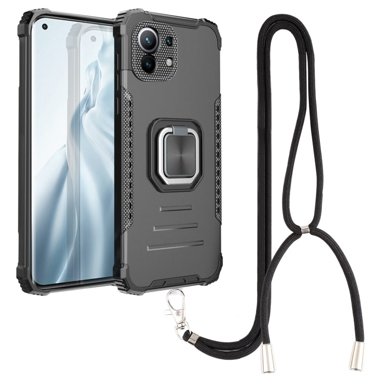 For Xiaomi Mi 11 Aluminum Alloy + TPU Phone Case with Lanyard