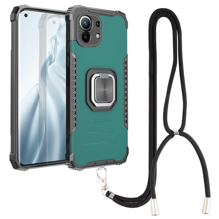 For Xiaomi Mi 11 Aluminum Alloy + TPU Phone Case with Lanyard