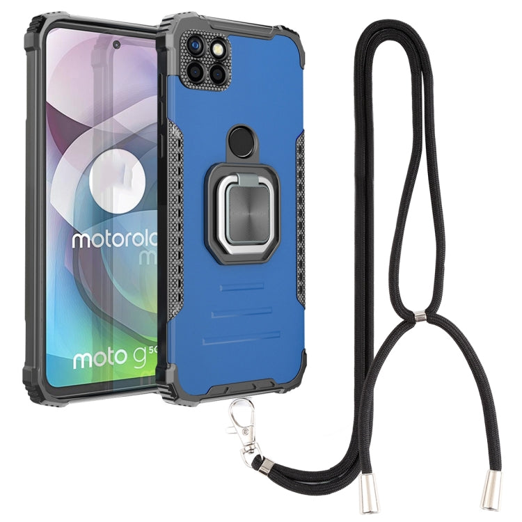 For Motorola Moto G 5G / One 5G Ace Aluminum Alloy + TPU Phone Case with Lanyard