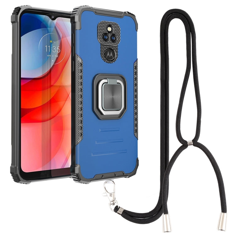 For Motorola Moto G Play 2021 Aluminum Alloy + TPU Phone Case with Lanyard