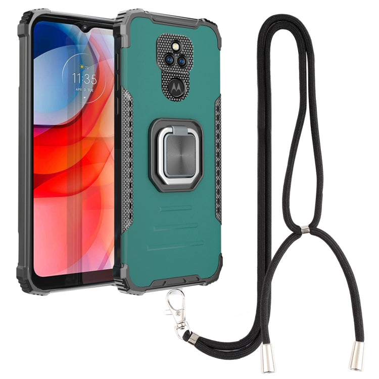 For Motorola Moto G Play 2021 Aluminum Alloy + TPU Phone Case with Lanyard