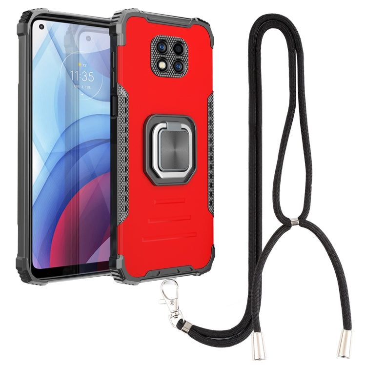 For Motorola Moto G Power 2021 Aluminum Alloy + TPU Phone Case with Lanyard