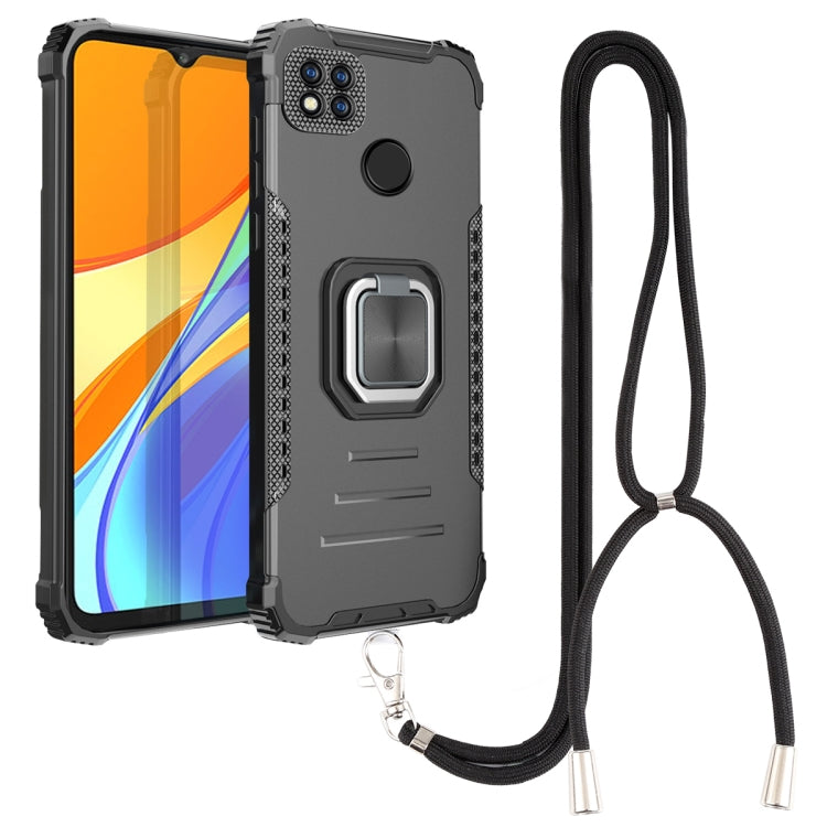 For Xiaomi Redmi 9C / Redmi 9 India Aluminum Alloy + TPU Phone Case with Lanyard