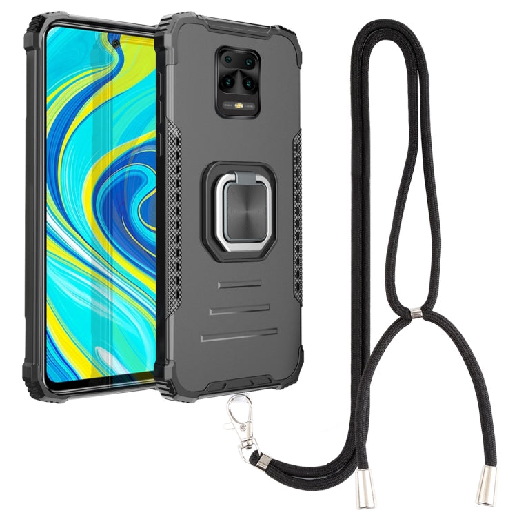 For Xiaomi Redmi Note 9S / Note 9 Pro Aluminum Alloy + TPU Phone Case with Lanyard