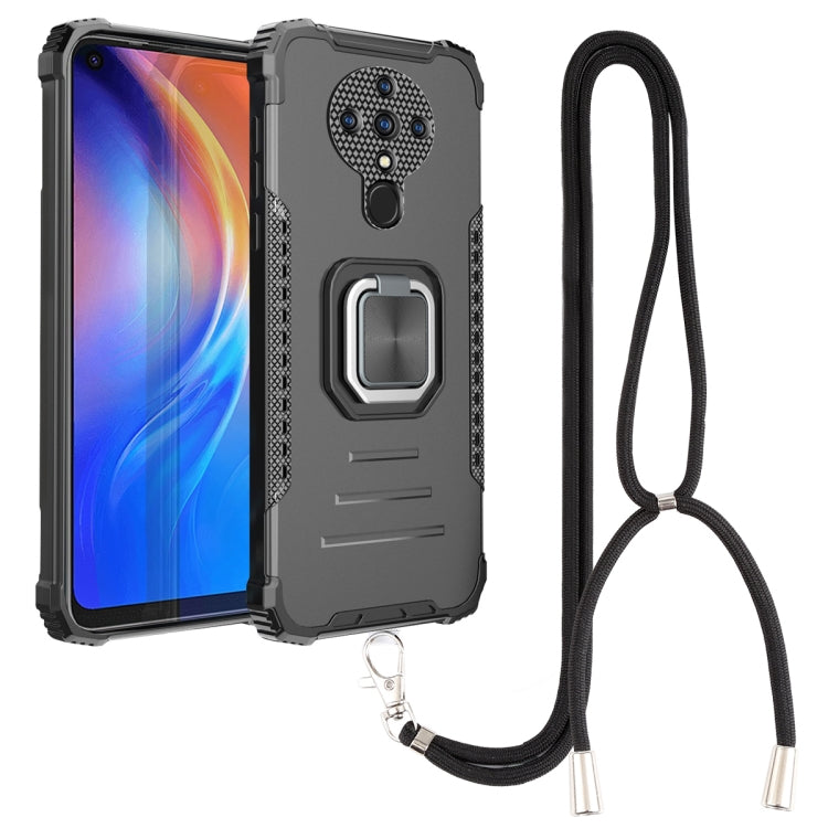 For Tecno Spark 6 Aluminum Alloy + TPU Phone Case with Lanyard