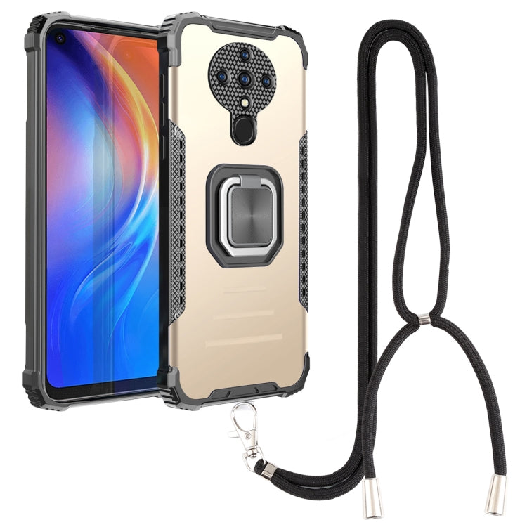 For Tecno Spark 6 Aluminum Alloy + TPU Phone Case with Lanyard