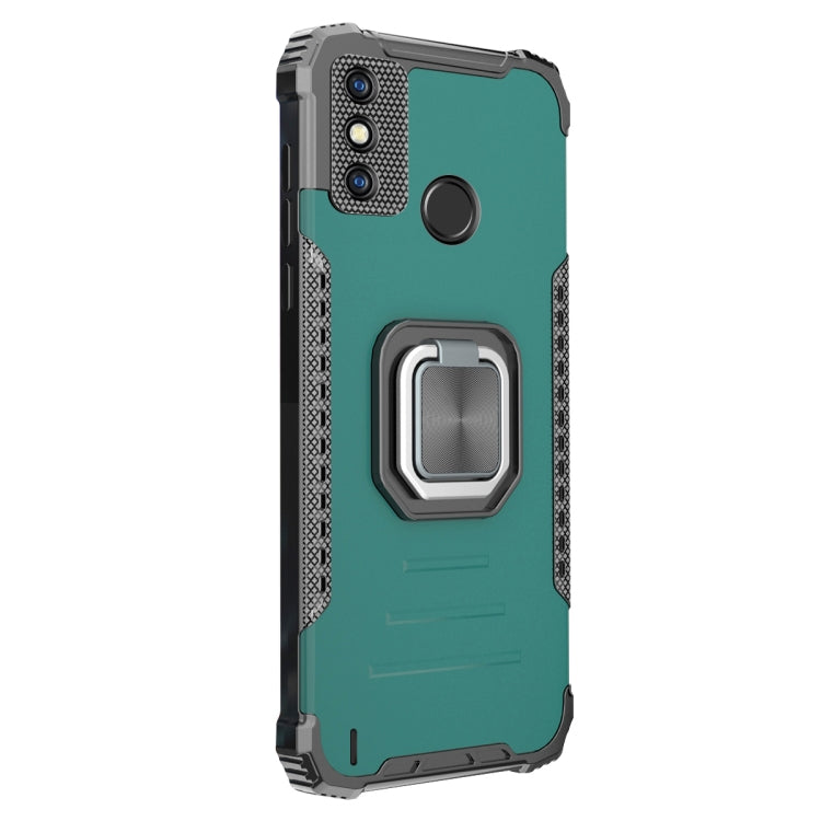 For Tecno Spark 6 Go Aluminum Alloy + TPU Phone Case with Lanyard