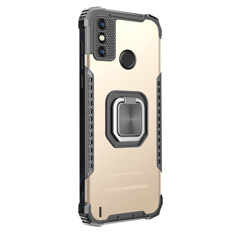 For Tecno Spark 6 Go Aluminum Alloy + TPU Phone Case with Lanyard