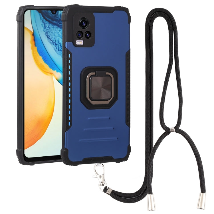 For vivo V20 Aluminum Alloy + TPU Phone Case with Lanyard
