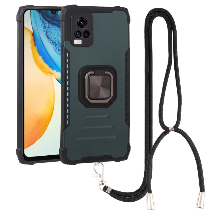 For vivo V20 Aluminum Alloy + TPU Phone Case with Lanyard