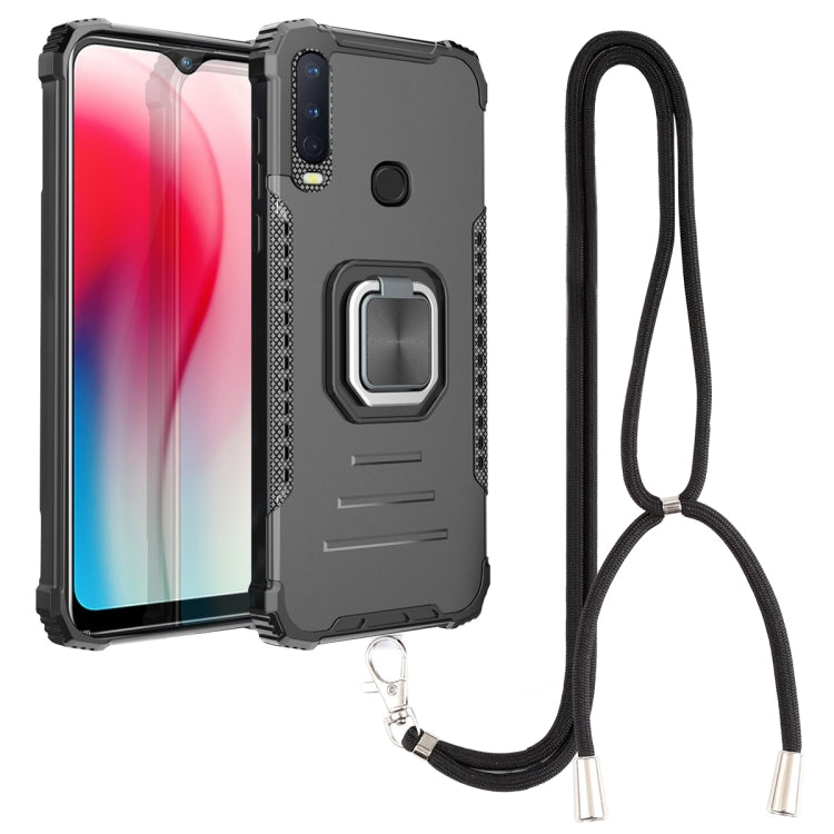 For vivo Y17 / Y12 / Y15 / Y11 2019 / Y5 2020 Aluminum Alloy + TPU Phone Case with Lanyard