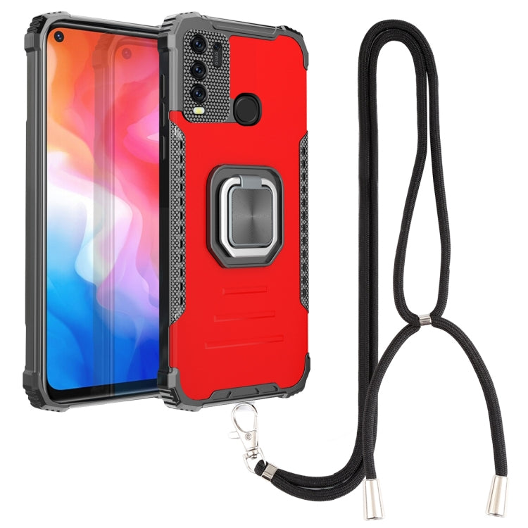 For vivo Y50 / Y30 Aluminum Alloy + TPU Phone Case with Lanyard