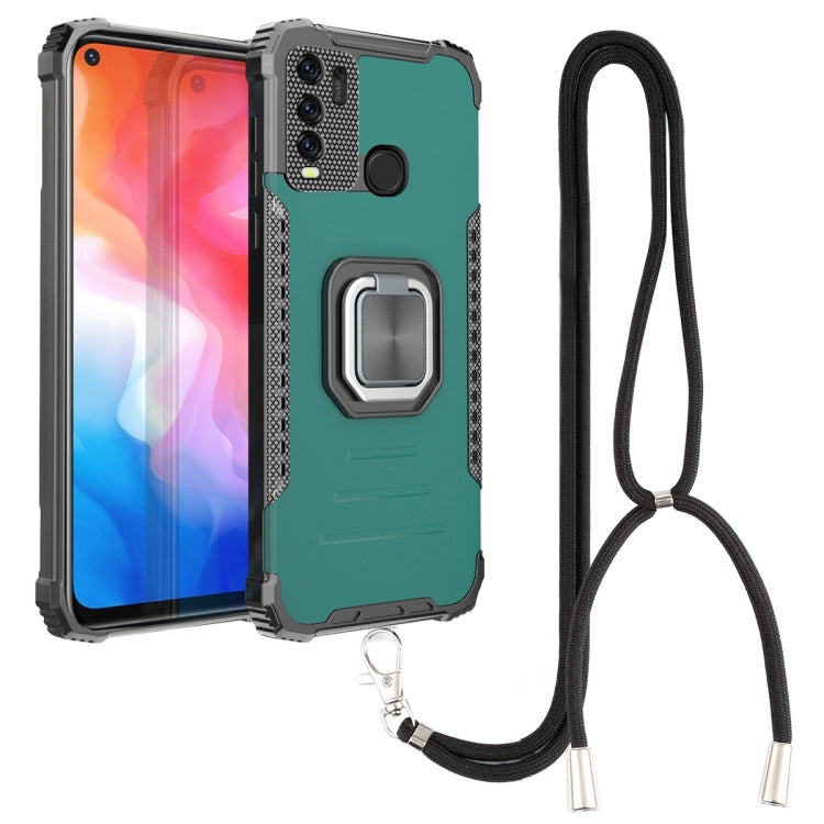 For vivo Y50 / Y30 Aluminum Alloy + TPU Phone Case with Lanyard