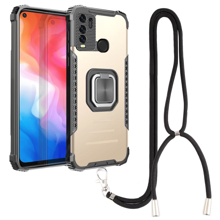 For vivo Y50 / Y30 Aluminum Alloy + TPU Phone Case with Lanyard