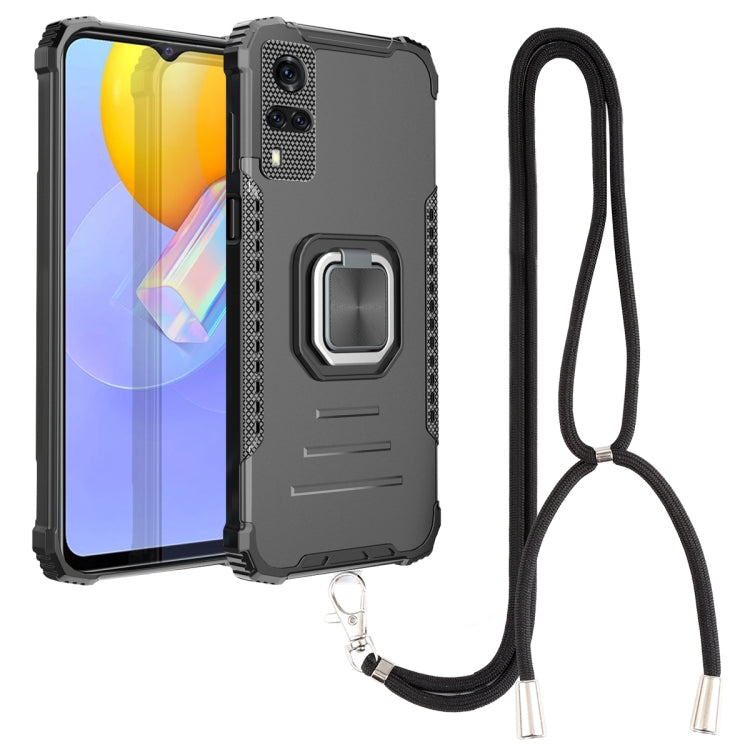 For vivo Y51 2020 / Y31 Aluminum Alloy + TPU Phone Case with Lanyard
