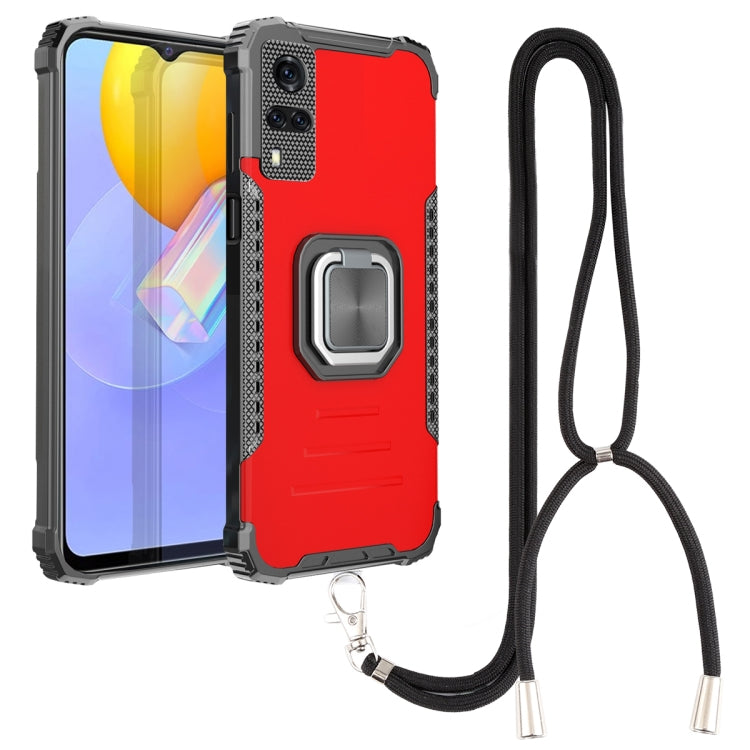 For vivo Y51 2020 / Y31 Aluminum Alloy + TPU Phone Case with Lanyard