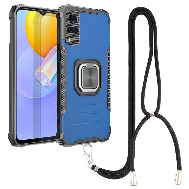For vivo Y51 2020 / Y31 Aluminum Alloy + TPU Phone Case with Lanyard