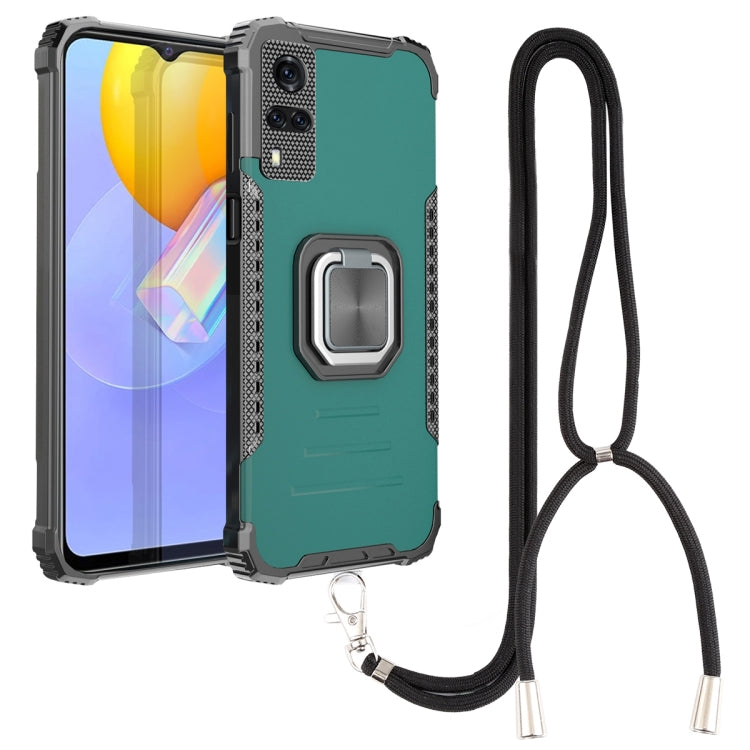 For vivo Y51 2020 / Y31 Aluminum Alloy + TPU Phone Case with Lanyard