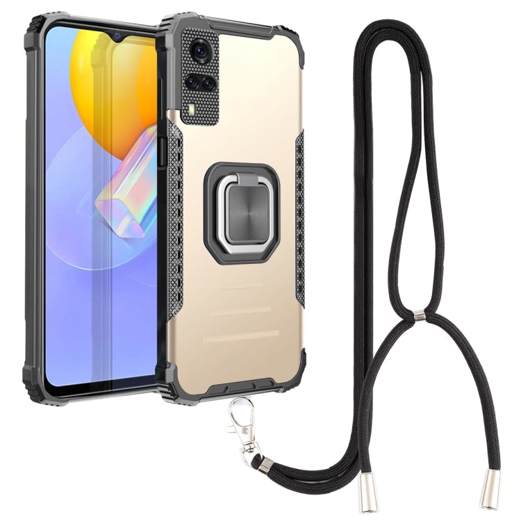 For vivo Y51 2020 / Y31 Aluminum Alloy + TPU Phone Case with Lanyard