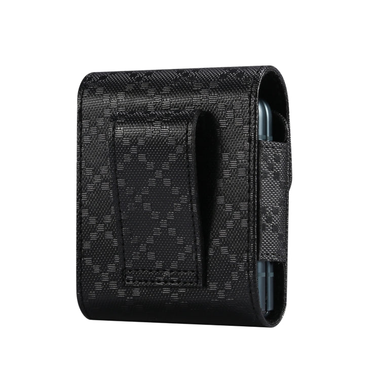 For Samsung Galaxy Z Flip3 5G Checkered Texture Waist Hanging Phone Case(Black)