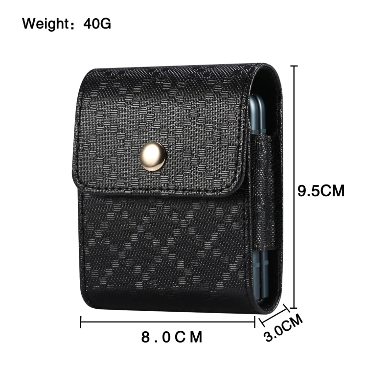 For Samsung Galaxy Z Flip3 5G Checkered Texture Waist Hanging Phone Case(Black)
