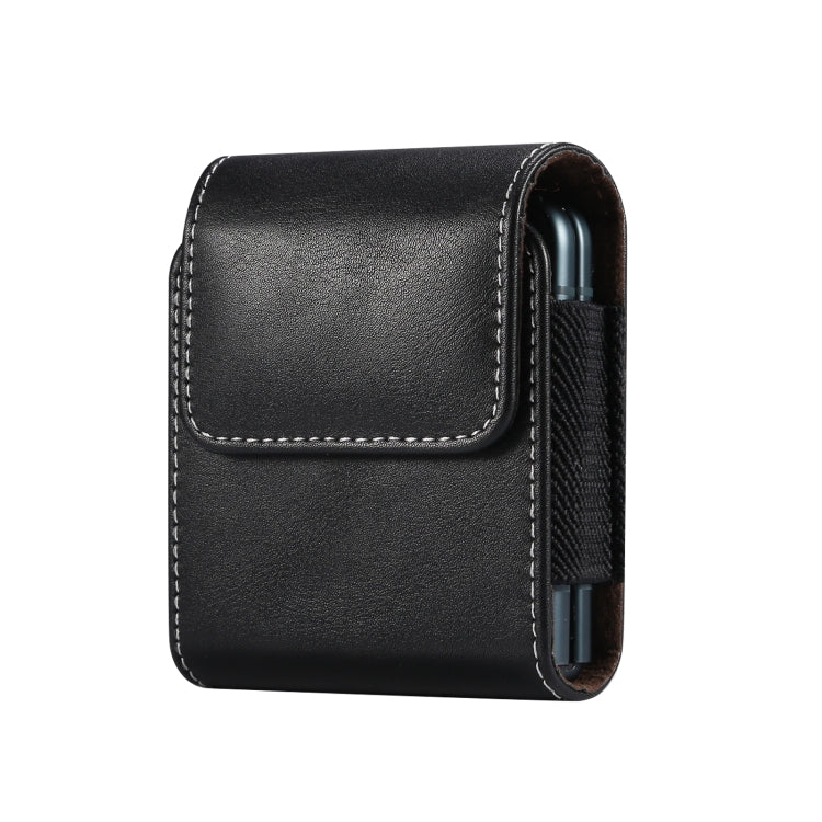 For Samsung Galaxy Z Flip3 5G Lamb Texture Waist Hanging Phone Case(Black)