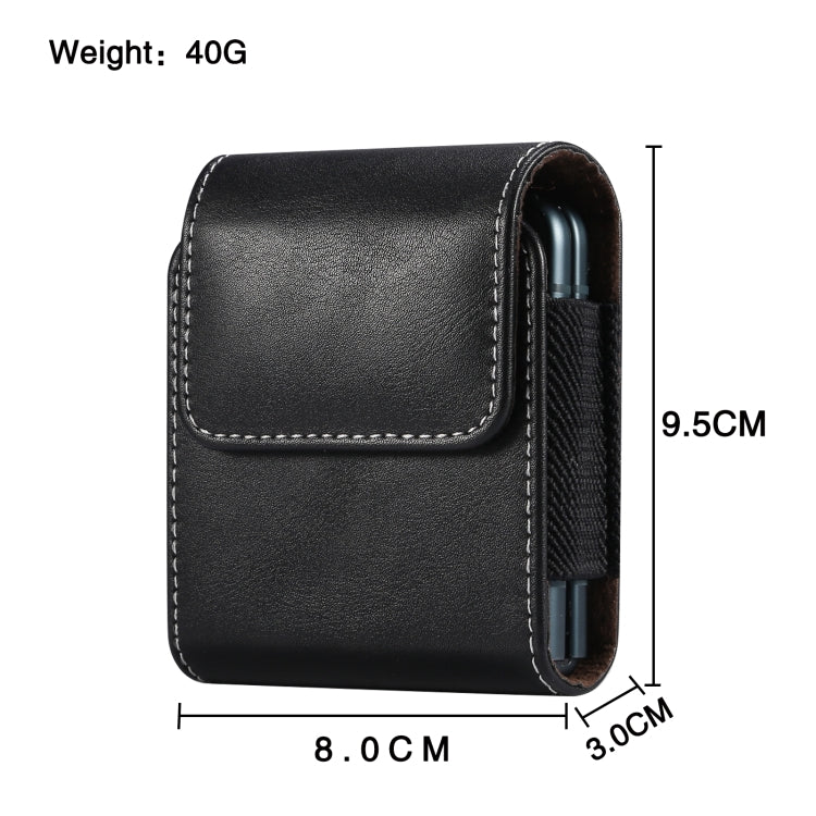 For Samsung Galaxy Z Flip3 5G Lamb Texture Waist Hanging Phone Case(Black)